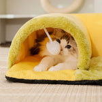 Lit chat jaune vert velours doux moderne coussin zipper