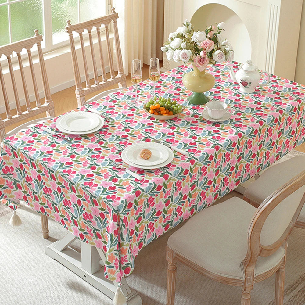 nappe table imperméable polyester moderne fleurs colorées toute l'année extérieur intérieur