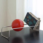 support livres moderne argenté rouge adhésif minimaliste bibliothèque décoration maison
