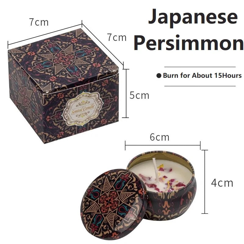 bougie parfumée cire soja boho chic motif mandala couvercle boîte rangement