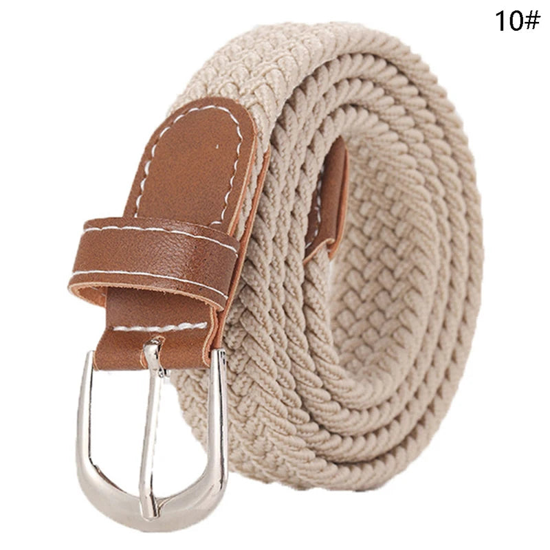 ceinture tissée élastique unisexe moderne beige noir rouge gris bleu olive