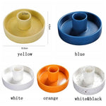support bougie moderne blanc bleu jaune orange piqueté facile nettoyer décoration maison salon
