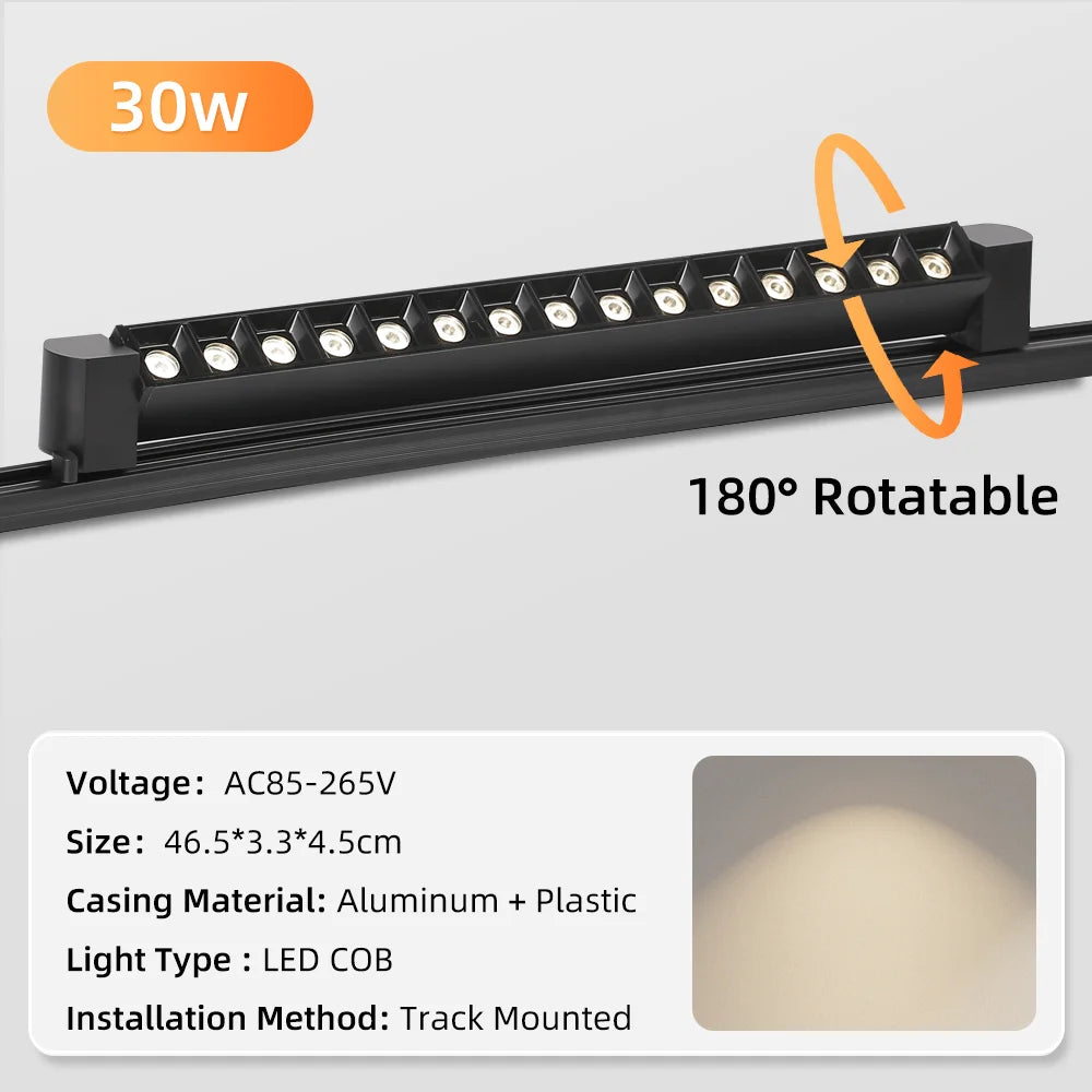 projecteurs led spot noir moderne 50w 60w rail super lumineux