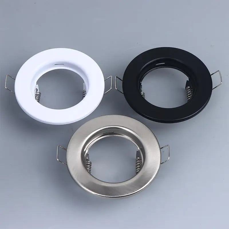 anneaux fixation led blanc noir argent clips métalliques moderne minimaliste rond lisse encastré spots