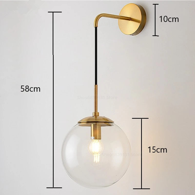 lampe murale moderne or transparent fixée mur ampoule led 220v 249lm 3ans garantie