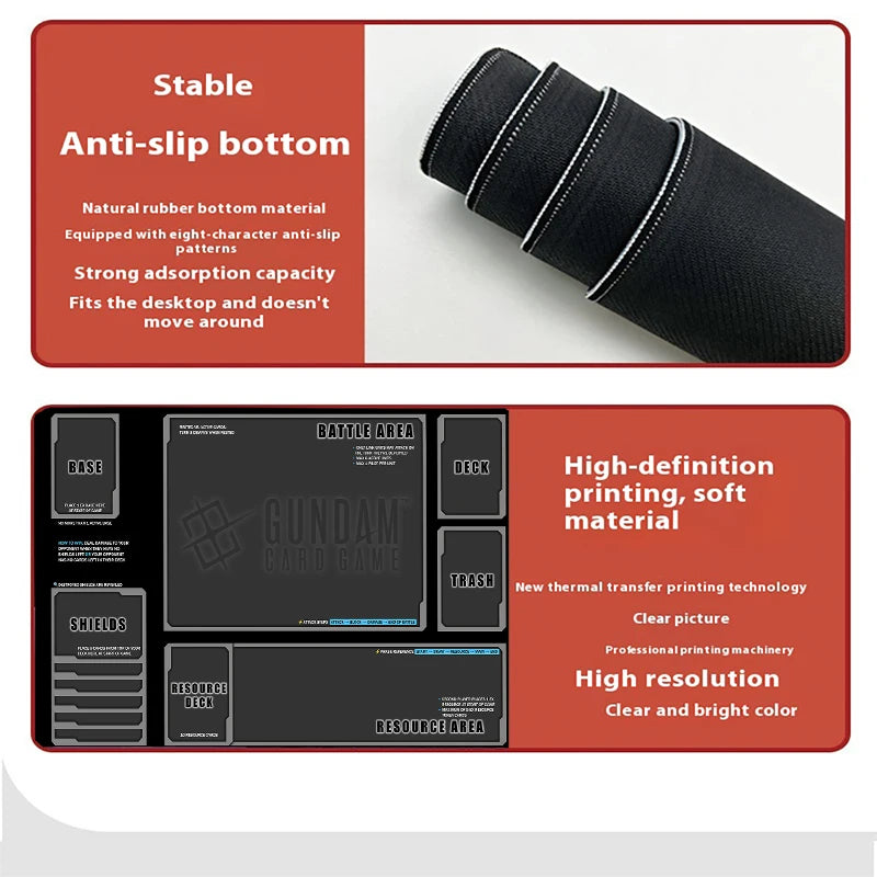 tapis jeu cartes noir antidérapant grande surface grille zones jeu collection jeux cartes