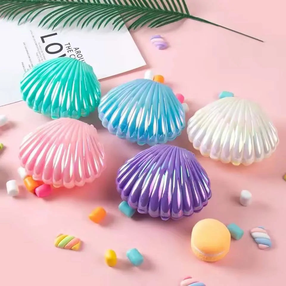 coquillages colorés plastique rose blanc violet rayures verticales modernes boîtes bonbons 10 pièces festives