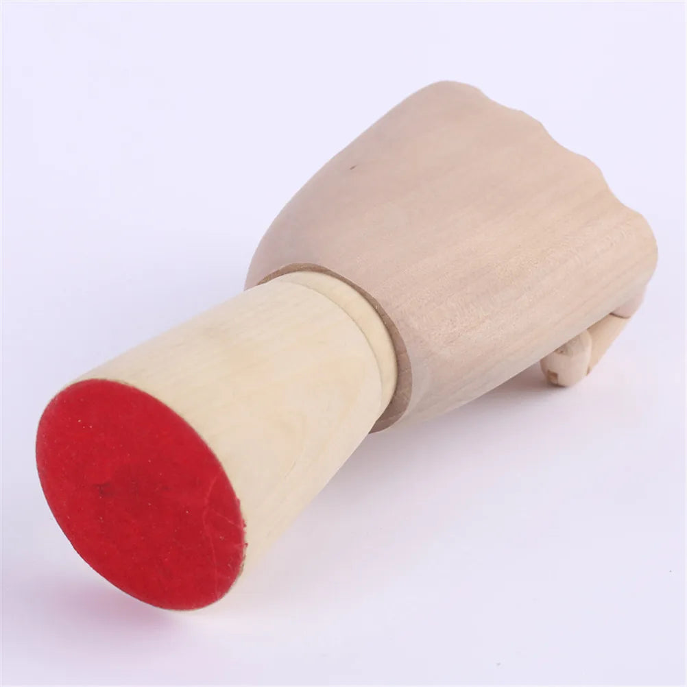 main articulée bois classique réaliste base conique décoration maison noël naturel clair