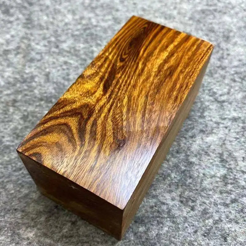 bois sculpture marron foncé rayures naturelles rustique non fini diy manche couteau 10x3x3cm 10x4x4cm