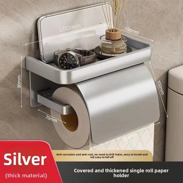porte rouleau papier toilette moderne porte mouchoirs aluminium étagère supérieure rangement minimaliste salle bains