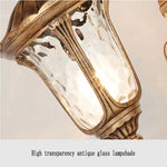 lampe rue marron texture métallique finition antique classique 230cm led abat jour verre ancien