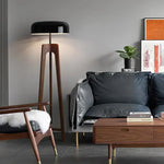 lampe sol moderne bois noir ampoules led 11 15w interrupteur bouton japonais atmosphérique
