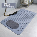 tapis bain antidérapant dark grey moderne pvc respectueux environnement perforations salle bain lavable machine