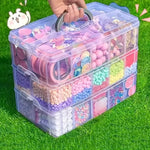 Boîte de rangement empilable 3 niveaux transparente