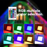 projecteurs led rgb télécommandés lumière moderne noir ip66 220v aluflux249 2000