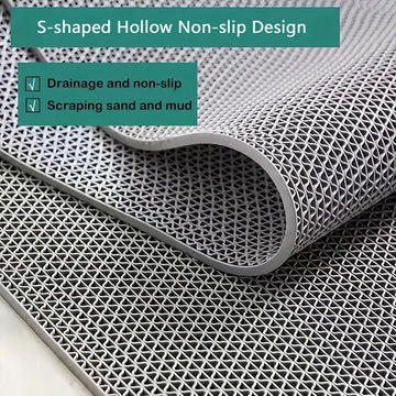 tapis porte gris moderne maille régulière antidérapant facile nettoyer 90x120cm pvc