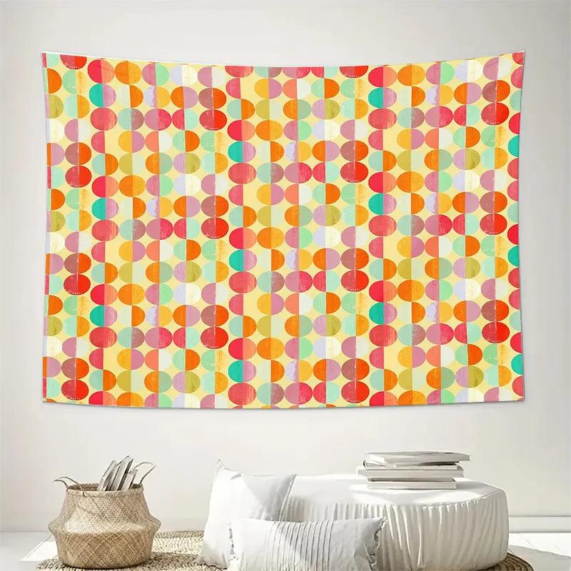 Détail du tissu tenture murale boho imprimé forêt