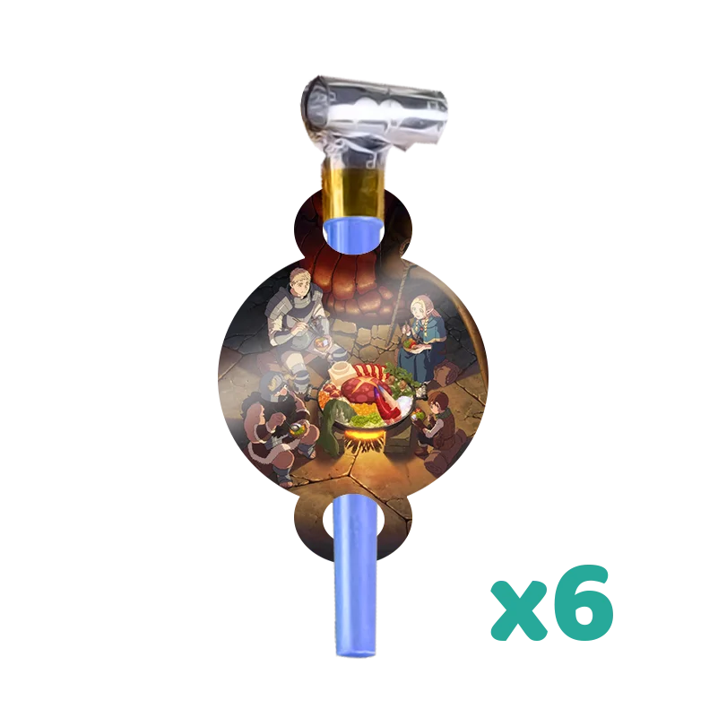 bannières festives dessins animés gobelets pailles assiettes multicolores personnages opaques anniversaire clips