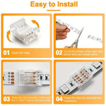 connecteur led transparent moderne clips intégré 24v basse tension broches led intégrées pratique
