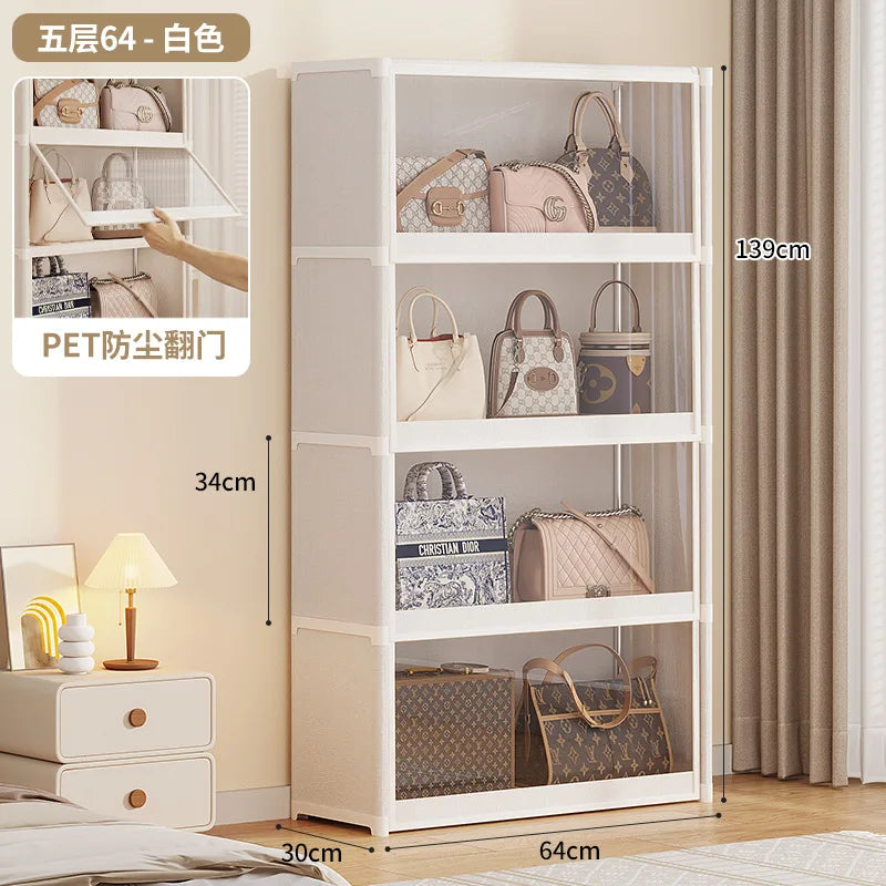 étagère bagages moderne acier inoxydable blanc anti poussière niveaux 42 cm