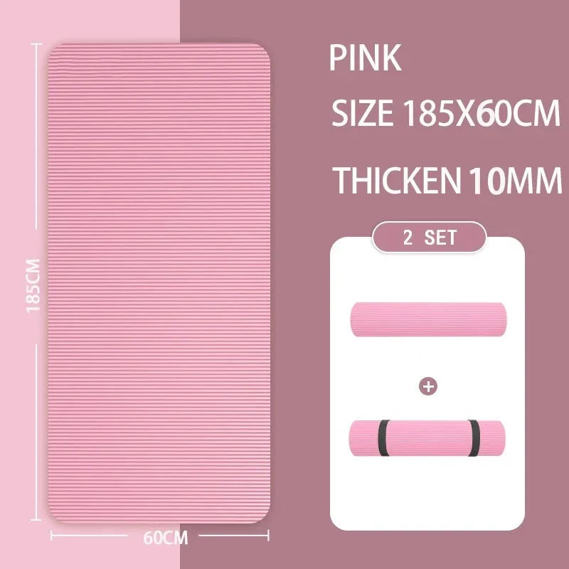 tapis yoga violet rayures horizontales moderne antidérapant épais 15mm 185x60cm yoga fitness pilates gymnastique