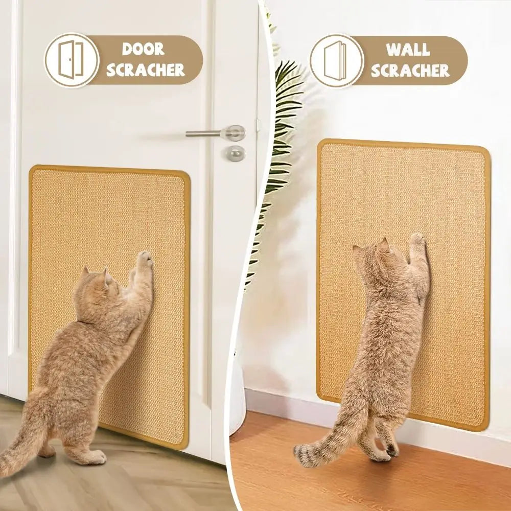 grattoirs chats sisal beige bordure marron adhésif portable modernes multifonctionnelsintérieur