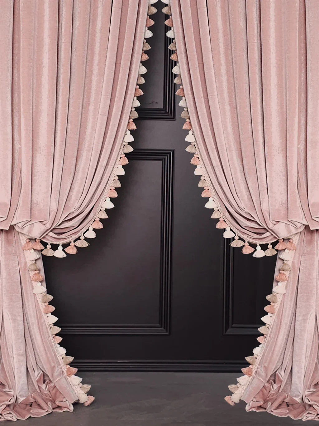 rideau occultant velours rose pâle opacité classique maison 100 polyester