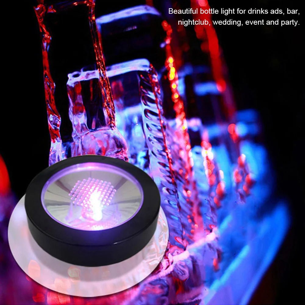 Sous-verre lumineux LED vert armée éclairant un verre