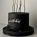 décoration gâteau acrylique happy birthday moderne occasion anniversaire enfant adulte or bleu gris