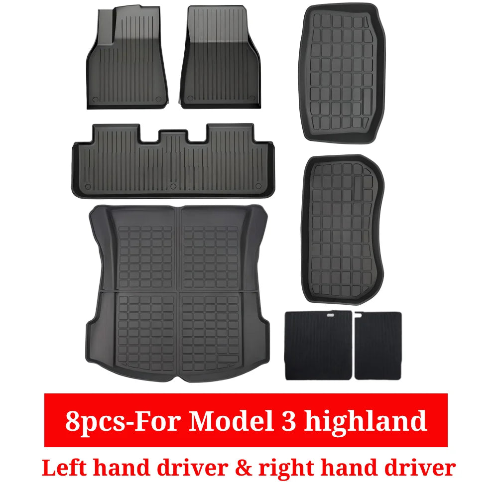 tapis sol voiture noir rayures horizontales moderne antidérapant imperméable tapis avant arrière coffre