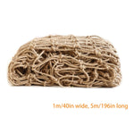 filet tressé cordeux beige clair rustique support plante décoration murale balcon jardinextérieur