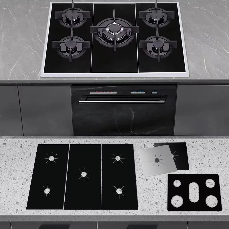 protège gaz cuisinière adhésif noir texture microfibre moderne pièce rechange respectueux environnement