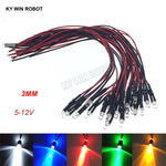 diodes led transparentes opalescentes standard couleurs clignotantes fil noir rouge 12v arduino diy