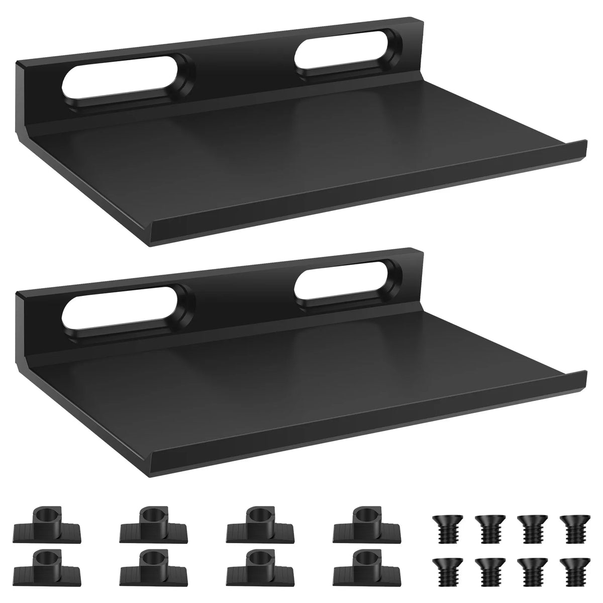 supports d'étagères murales clips noirs pot fleurs plante suspendue cadre photo moderne minimaliste respectueux