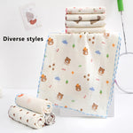 serviettes sport coton gauze animaux ours nuages coeurs bébés blanc orange bleu vert