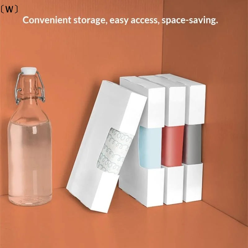 boîtes rangement pliables modernes minimalistes blanches imprimées adhésives sacs plastique gants jetables déchets frais