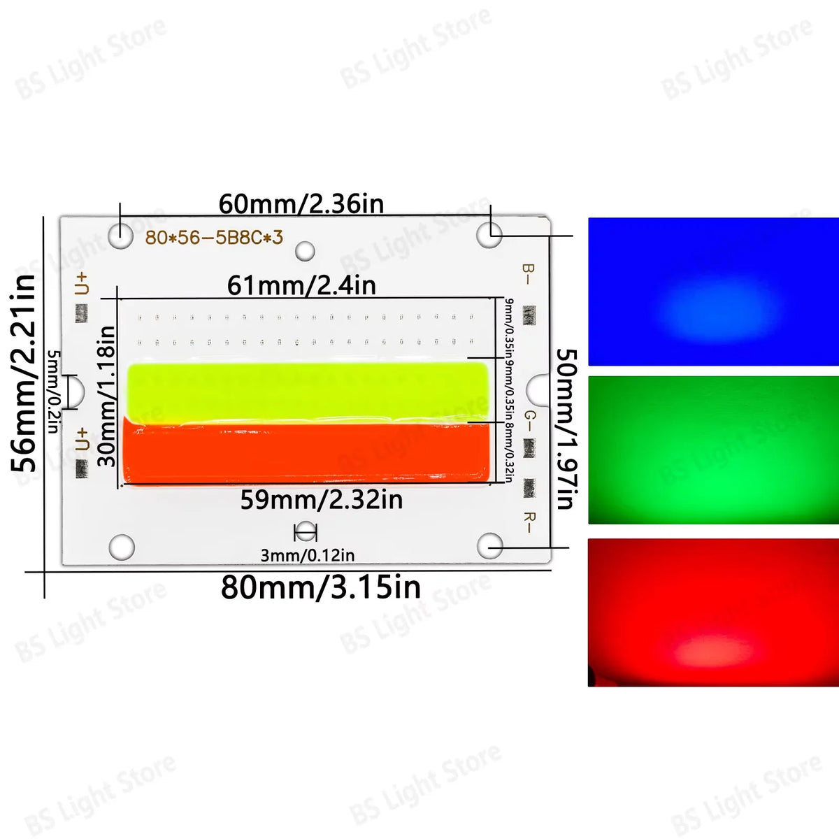 plaque led rgb 50w blanc rouge vert moderne perforations câbles connexion