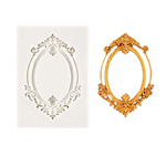 cadres decoratifs blanc or ornements floraux classique baroque decoration gâteau photo fondant silicone moule