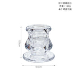 bougeoir classique transparent gravé décoration maison support bougie alliage métal rond opacité