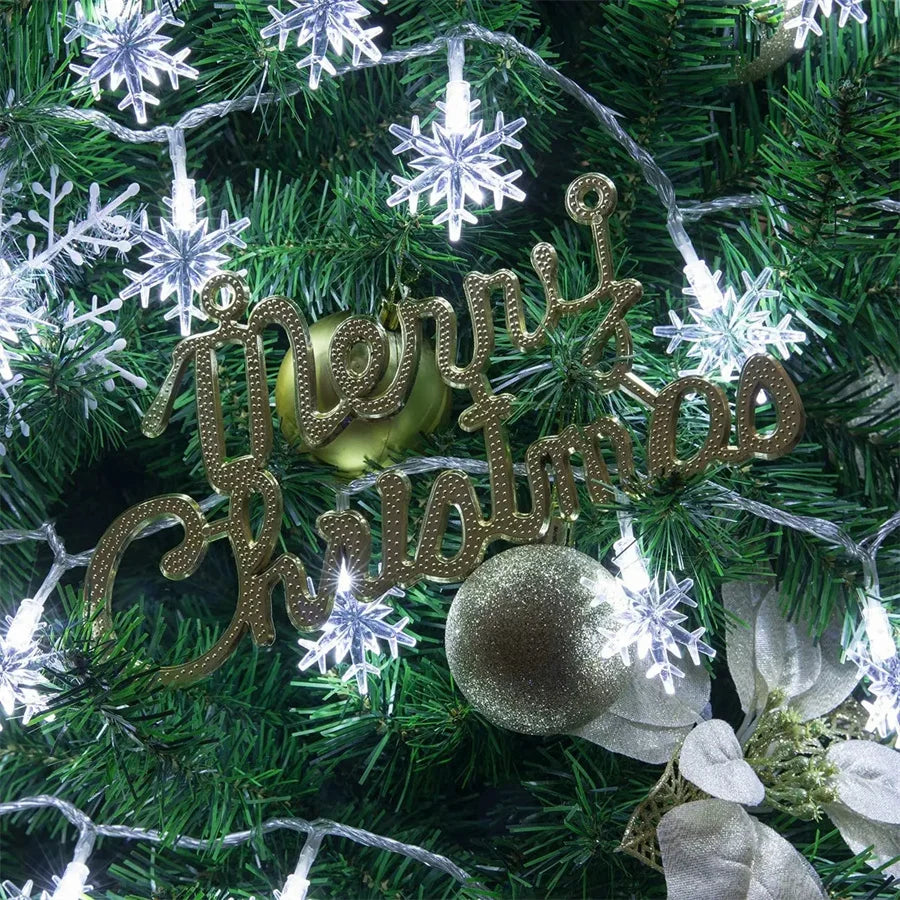 guirlande lumineuse flocons neige multicolore blanc doré anniversaire noël mariage festive