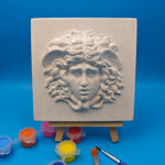 décoration murale relief blanc visage cheveux ondulés plaque classique salon chambre anniversaire