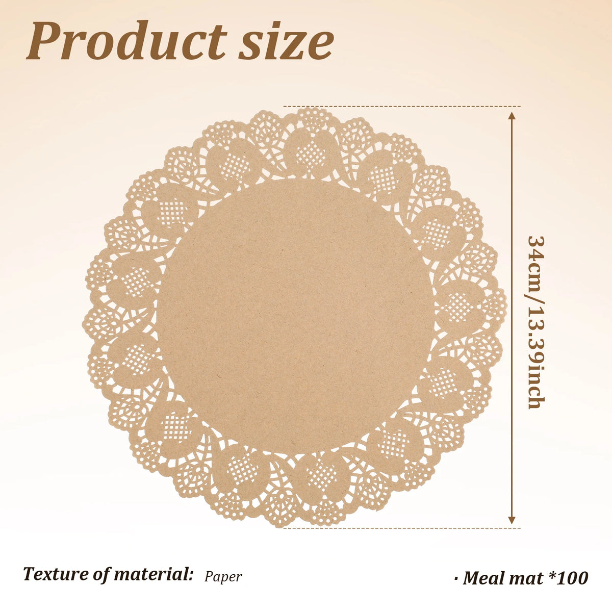 serviettes table dentelle blanc beige classiques respectueux environnement 34cm 100 pièces
