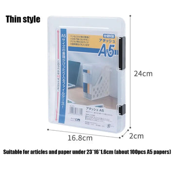 boîte rangement transparente documents clips moderne organisation dossiers a4 a5 plastique durable portable
