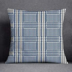 taies d'oreiller géométriques polyester bleu gris moderne maison 45x45cm non toxique respectueux environnement