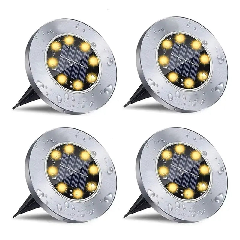 lampe solaire argentée led extérieure moderne jardin paysager tringle noire fixe