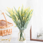 bouquet artificiel moderne bouquet branches feuilles vertes roses violets jaunes extérieur intérieur mariage fête