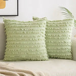 housses coussins boho chic beige franges opacité jacquard respectueux environnement non toxique moderne canapé