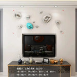 décoration murale moderne boules argent dorées fixations set intérieur
