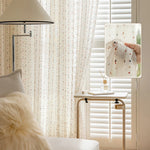 rideau polyester moderne translucide points multicolores blanc salon chambre boutique