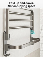 porte serviettes mural aluminium gris lisse moderne serviettes coton brosse dents fixations vis 21.5cm